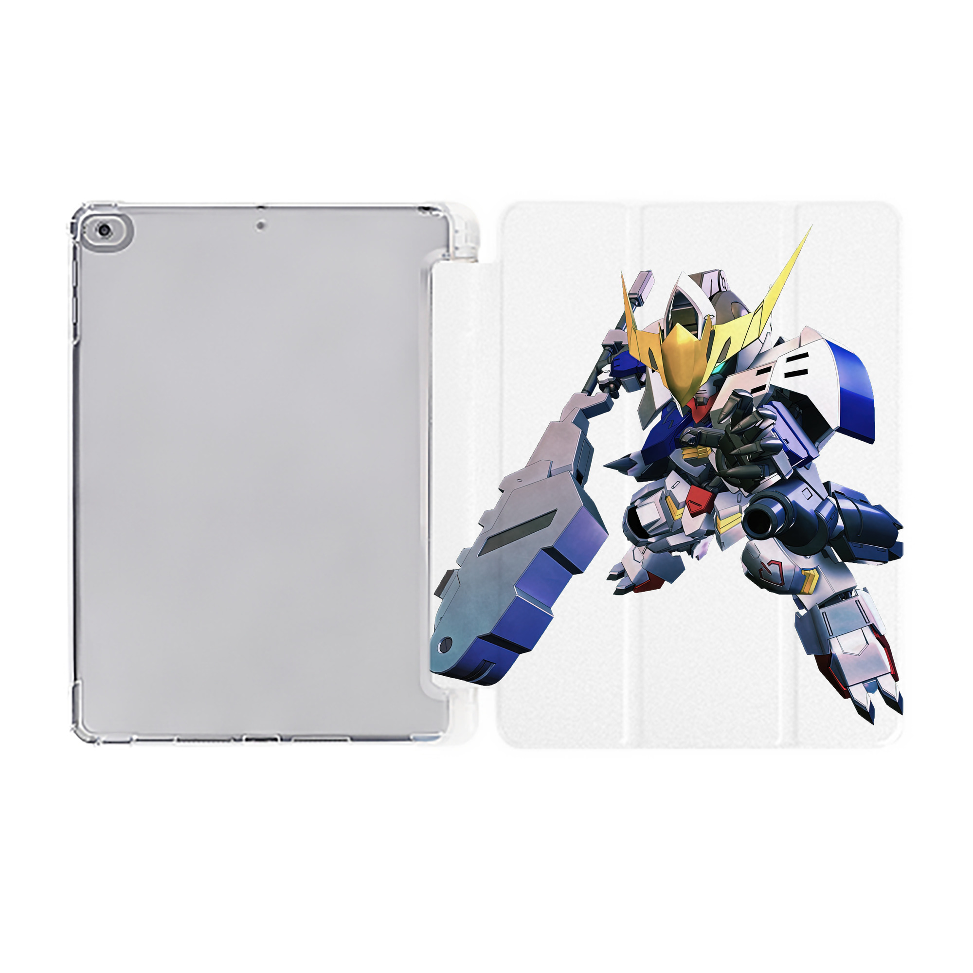 （画像用） 機動戦士ガンダム Mobile Suit Gundam IPad ケース ペン収納付き 三つ折りスタンド PUレザー×シリコン 対応機種9.5/10.5/10.9インチ